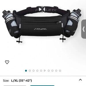 Fitletic Black Hydration Fitness Walking Belt (No Bottles)